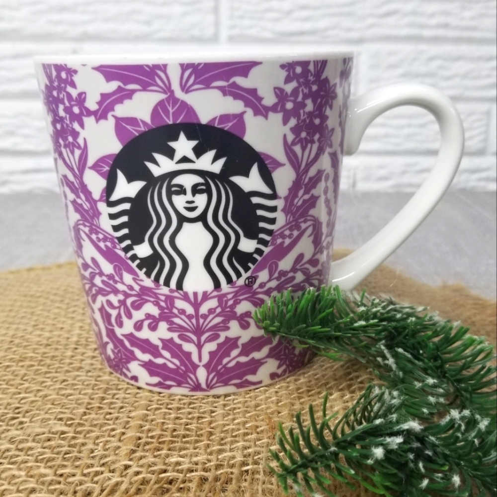 Purple Poinsettia Starbucks Mug - Picture 1 of 7